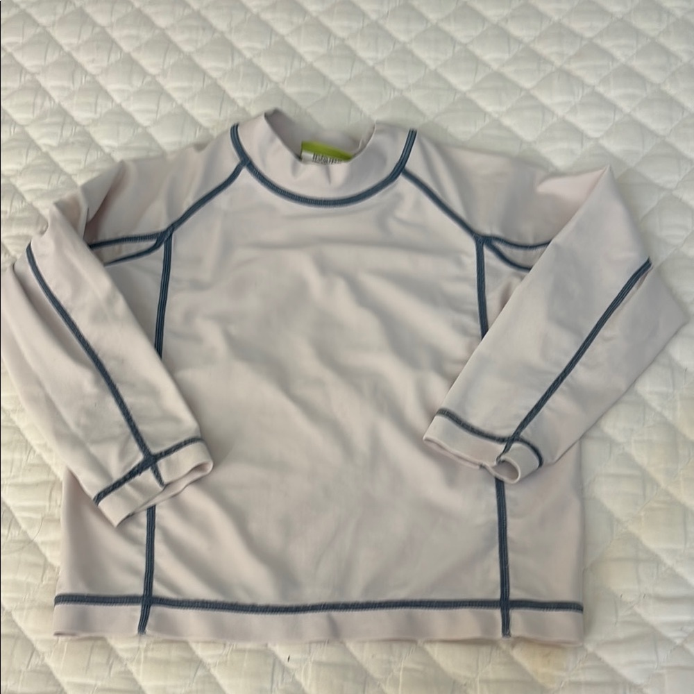 Kids Swim Rashguard - White with Blue Accents
